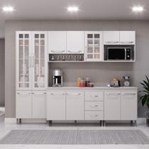 Cozinha Modulada Completa Fidelitá Viena 5 Peças 260cm 13 Portas 3 Gavetas Com Tampo Branco Cozinha Modulada Completa Fidelitá Viena 5 Peças 260cm 13 Portas 3 Gavetas Com Tampo Branco