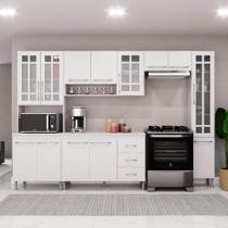 Cozinha Modulada Completa Fidelitá Viena 5 Peças 295cm 12 Portas 3 Gavetas Com Tampo Branco Cozinha Modulada Completa Fidelitá Viena 5 Peças 295cm 12 Portas 3 Gavetas Com Tampo Branco
