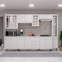 Cozinha Modulada Completa Fidelitá Viena 6 Peças 295cm 15 Portas 3 Gavetas Com Tampo Branco Cozinha Modulada Completa Fidelitá Viena 6 Peças 295cm 15 Portas 3 Gavetas Com Tampo Branco