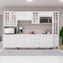 Cozinha Modulada Completa Fidelitá Viena 6 Peças 295cm 15 Portas 3 Gavetas Com Tampo Branco Cozinha Modulada Completa Fidelitá Viena 6 Peças 295cm 15 Portas 3 Gavetas Com Tampo Branco