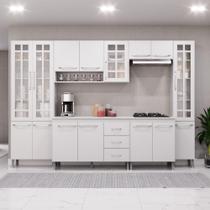Cozinha Modulada Completa Fidelitá Viena 6 Peças 295cm 15 Portas 3 Gavetas Com Tampo Branco Cozinha Modulada Completa Fidelitá Viena 6 Peças 295cm 15 Portas 3 Gavetas Com Tampo Branco