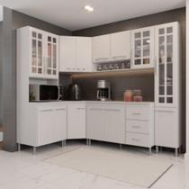 Cozinha Modulada Completa Fidelitá Viena 6 Peças 375cm 14 Portas 3 Gavetas Com Tampo Branco Cozinha Modulada Completa Fidelitá Viena 6 Peças 375cm 14 Portas 3 Gavetas Com Tampo Branco