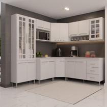 Cozinha Modulada Completa Fidelitá Viena 7 Peças 410cm 16 Portas 3 Gavetas Com Tampo Branco Cozinha Modulada Completa Fidelitá Viena 7 Peças 410cm 16 Portas 3 Gavetas Com Tampo Branco