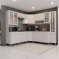 Cozinha Modulada Completa Fidelitá Viena 8 Peças 445cm 18 Portas 3 Gavetas Com Tampo Branco Cozinha Modulada Completa Fidelitá Viena 8 Peças 445cm 18 Portas 3 Gavetas Com Tampo Branco
