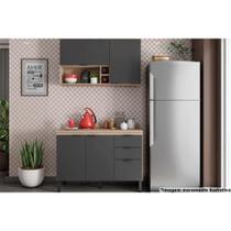 Cozinha Modulada Completa Firenze 2 Peças (1 Aéreo + 1 Balcão) CP12 Avena/Grafito - Demóbile