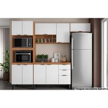 Cozinha Modulada Completa Firenze 4 Peças (2 Aéreos + 1 Balcão + 1 Paneleiro) FMT007 Amendola/Branco - Demóbile