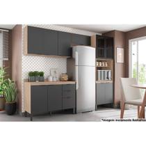 Cozinha Modulada Completa Firenze 4 Peças (2 Aéreos + 1 Balcão + 1 Paneleiro) FMT008 Avena/Grafito - Demóbile