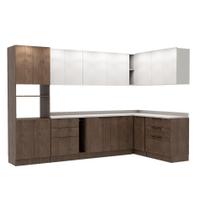 Cozinha Modulada Completa Herval Amsterdam, 8 Peças, Avelã e Off White, Sem Tampo Cozinha Modulada Completa Herval Amsterdam, 8 Peças, Avelã e Off White, Sem Tampo