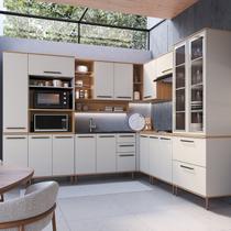 Cozinha Modulada Completa Isabelle 10 Peças com Torre Quente Para 2 fornos