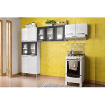 Cozinha Modulada Completa Múltipla 3 Peças (2 Armários + 1 Paneleiro) CPT98 Branco/Preto - Bertolini