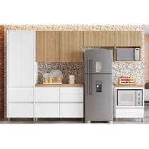 Cozinha Modulada Completa Rainha Gourmet 6 Peças (3Aéreos+2Balcões+1Paneleiro) C6P01 Branca/Nature - Nesher