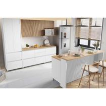 Cozinha Modulada Completa Rainha Gourmet 8 Peças C8P02 Branca/Nature - Nesher