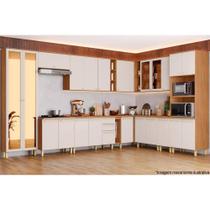 Cozinha Modulada Completa Requinte 20 Peças (6Aéreos+6Balcões+2Paneleiros+6Complementos) CZ108 Nature/Areia - Henn