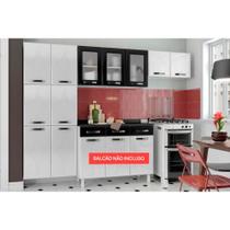 Cozinha Modulada Completa Rubi 3 Peças (2 Armários + 1 Paneleiro) CPT112 Branco/Preto - Telasul