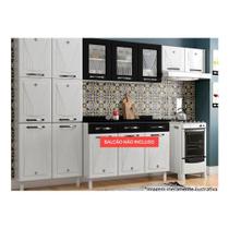 Cozinha Modulada Completa Star New 3 Peças (2 Armários + 1 Paneleiro) CPT106 Branco/Preto - Telasul Cozinha Modulada Completa Star New 3 Peças (2 Armários + 1 Paneleiro) CPT106 Branco/Preto - Telasul