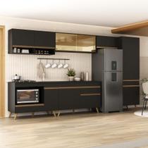 Cozinha Modulada Completa Veneza Multimóveis Mp2275 Preto