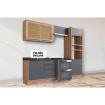 Cozinha Modulada Completa Versalis 4 Peças (2Aéreos+1Balcão+1TorreQuente) C4P190 Freijo/Grafite - Herval