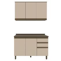 Cozinha Modulada Connect 2 Peças com Aéreo e Balcão 120cm - Móveis Henn