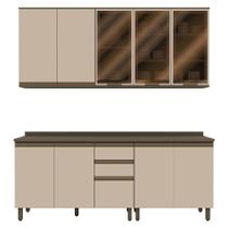 Cozinha Modulada Connect 5 Peças Aéreo 3 Portas com Vidro - Móveis Henn Cozinha Modulada Connect 5 Peças Aéreo 3 Portas com Vidro - Móveis Henn