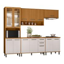 Cozinha Modulada Criare 5 Peças com Cristaleira 13 Portas com Tampo Poliman Móveis
