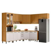 Cozinha Modulada Criare de Canto 8 Peças 20 Portas para Pia Poliman Móveis