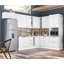 Cozinha Modulada de Canto 10 peças com Torre Quente Americana Henn - Branco HP Fosco