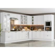 Cozinha Modulada de Canto 13 peças 20 Portas 7 Gavetas Americana Henn - Branco/Calcare