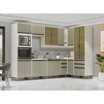 Cozinha Modulada de Canto Completa 8 Peças sem Tampo Linea Luciane Móveis Cozinha Modulada de Canto Completa 8 Peças sem Tampo Linea Luciane Móveis