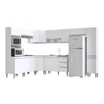 Cozinha Modulada de Canto Completa 9 Peças Athena Branco Megasul Cozinha Modulada de Canto Completa 9 Peças Athena Branco Megasul