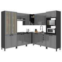 Cozinha Modulada de Canto Firenze 8 Peças com Torre Quente 2 Fornos e Paneleiro - Indékes Cozinha Modulada de Canto Firenze 8 Peças com Torre Quente 2 Fornos e Paneleiro - Indékes