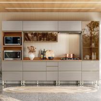 Cozinha Modulada Demartêz Proença MDF com Vidro Reflecta