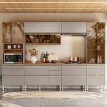 Cozinha Modulada Demartêz Proença MDF com Vidro Reflecta