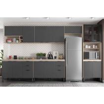 Cozinha Modulada Demóbile 6 Peças Firenze C6P129 Avena/Grafito