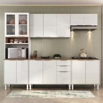 Cozinha Modulada em Aço 5 Peças 14 Portas 2 Gavetas Paneleiro Nicho Forno Renova Itatiaia Branco/Neve