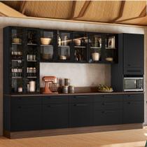 Cozinha Modulada em Aço 7 Peças 12 Portas 7 Gavetas com Cristaleira Rodapé PVC Exclusive Itatiaia Preto/Grafite/Matt Cozinha Modulada em Aço 7 Peças 12 Portas 7 Gavetas com Cristaleira Rodapé PVC Exclusive Itatiaia Preto/Grafite/Matt