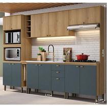 Cozinha Modulada Finesse Ambiente Composição 21 Capuccino Azul - Thb