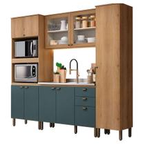 Cozinha Modulada Finesse Composição 15 Capuccino Azul - Thb Cozinha Modulada Finesse Composição 15 Capuccino Azul - Thb