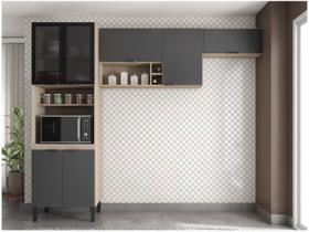 Cozinha Modulada Firenze FI0007 Avena Grafito - Demóbile Cozinha Modulada Firenze FI0007 Avena Grafito - Demóbile