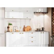 Cozinha Modulada Henn Americana 11 Peças ( 5 Aéreos + 3 Balcões + 3 Tampos 1 p/ Cooktop ) CZ265 Branco