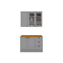 Cozinha Modulada Henn Americana 3 Peças (1Aéreo+1Balcão+1Complemento) CZ126 Cinza-Henn Cozinha Modulada Henn Americana 3 Peças (1Aéreo+1Balcão+1Complemento) CZ126 Cinza-Henn