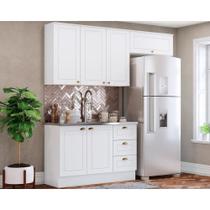 Cozinha Modulada Henn Americana 3 Peças (2Aéreos+1Balcão) s/Pia CZ136 Branco-Henn Cozinha Modulada Henn Americana 3 Peças (2Aéreos+1Balcão) s/Pia CZ136 Branco-Henn