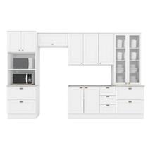 Cozinha Modulada Henn Americana 5 Peças (2Aéreos+1Balcão+2Paneleiros) C5P55 Branco-Henn Cozinha Modulada Henn Americana 5 Peças (2Aéreos+1Balcão+2Paneleiros) C5P55 Branco-Henn