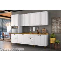 Cozinha Modulada Henn Americana c/ Pés 7 Peças (2Aéreos+2Balcões+1Paneleiro+2Complementos) C5P60 Branco-Henn