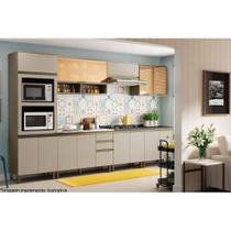 Cozinha Modulada Henn Connect 10 Peças (3 Armários + 3 Balcões + 1 Paneleiro + 3 Complementos) C10P01 Duna/Cristal