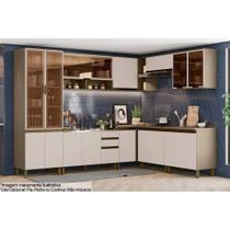 Cozinha Modulada Henn Connect 12 Peças (4Aéreos+4Balcões+1Paneleiro+3Complementos) C6P08 Duna/Cristal-Henn