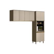 Cozinha Modulada Henn Connect 3 Peças (2 Armários + 1 Paneleiro) CPT19 Duna/Cristal