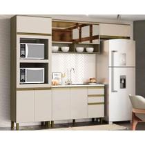 Cozinha Modulada Henn Connect 4 Peças (2Aéreo+1Paneleiros+1Balcão) CPT98 Duna/Cristal-Henn