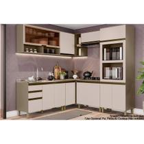 Cozinha Modulada Henn Connect 9 Peças (3Aéreos+3Balcões+1Paneleiro+2Complementos) C6P01 Duna/Cristal-Henn