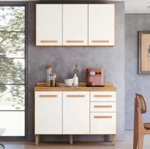 Cozinha Modulada Intenza Amore 2 Peças - Nicioli Freijó/Off White Cristal Cozinha Modulada Intenza Amore 2 Peças - Nicioli Freijó/Off White Cristal