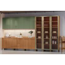 Cozinha Modulada Kappesberg 18 Peças Vibra C18P1 Canela/Verde Pistache Lacca
